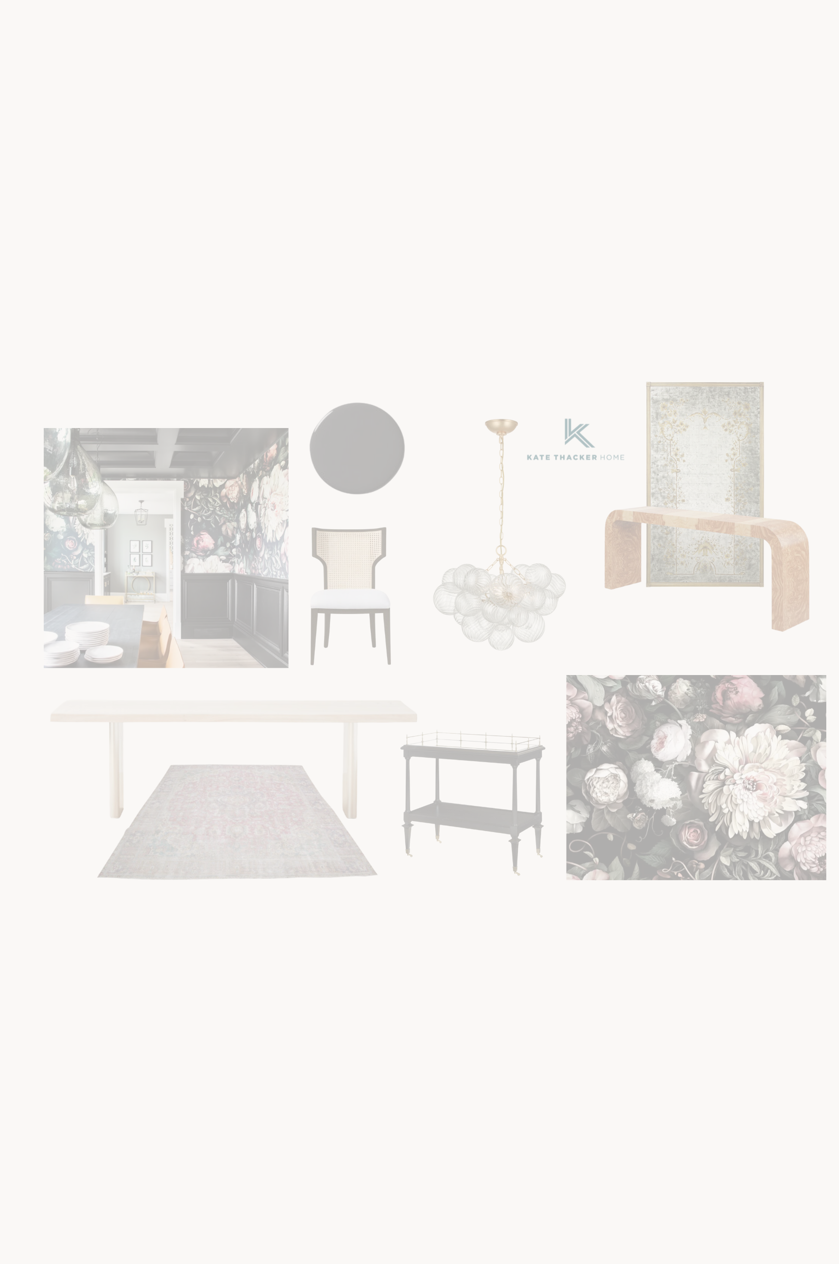 floral-and-black-wallpaper-in-craftsman-dining-room-remodel