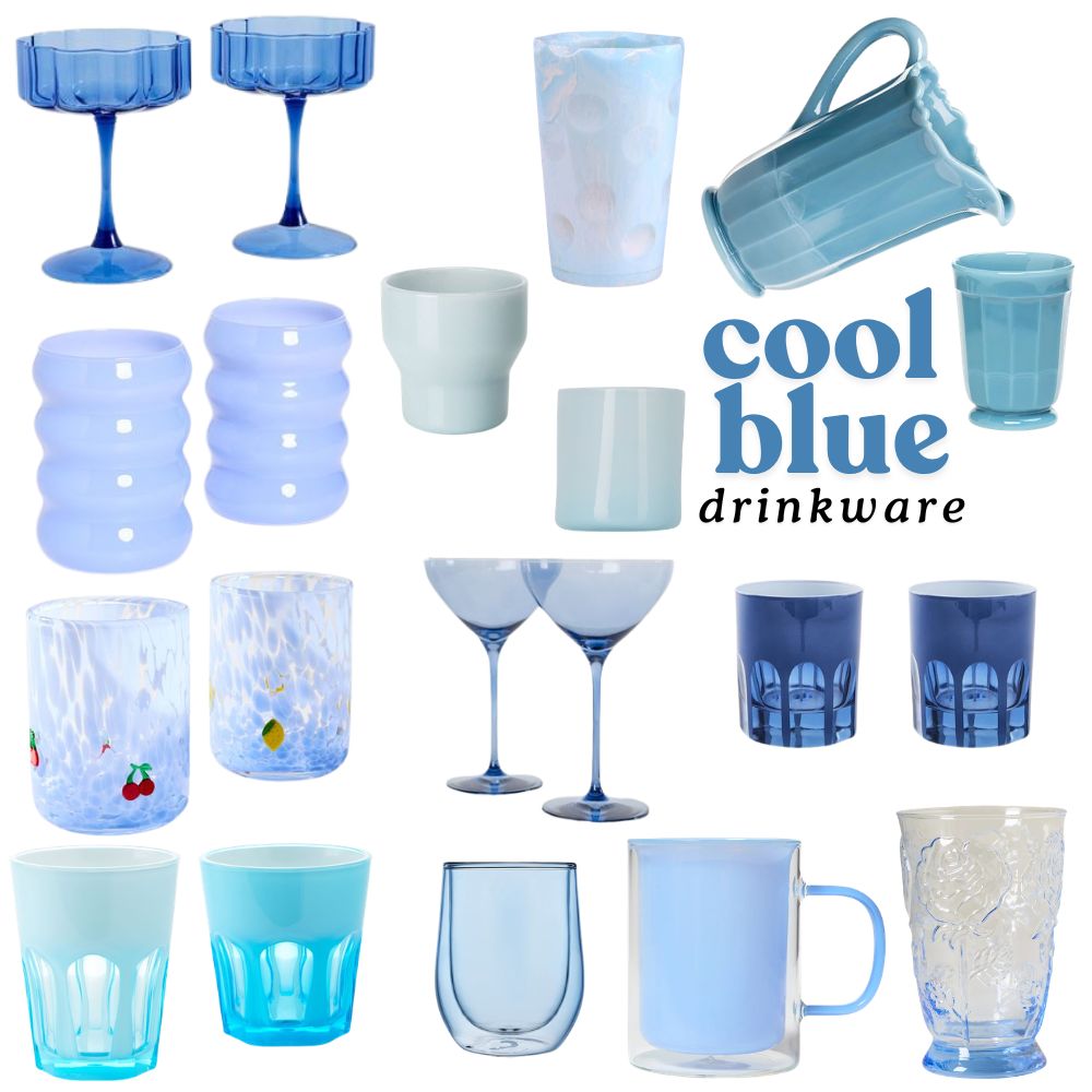 Cool Ice Glacial Blue Drinkware Cups Pitcher