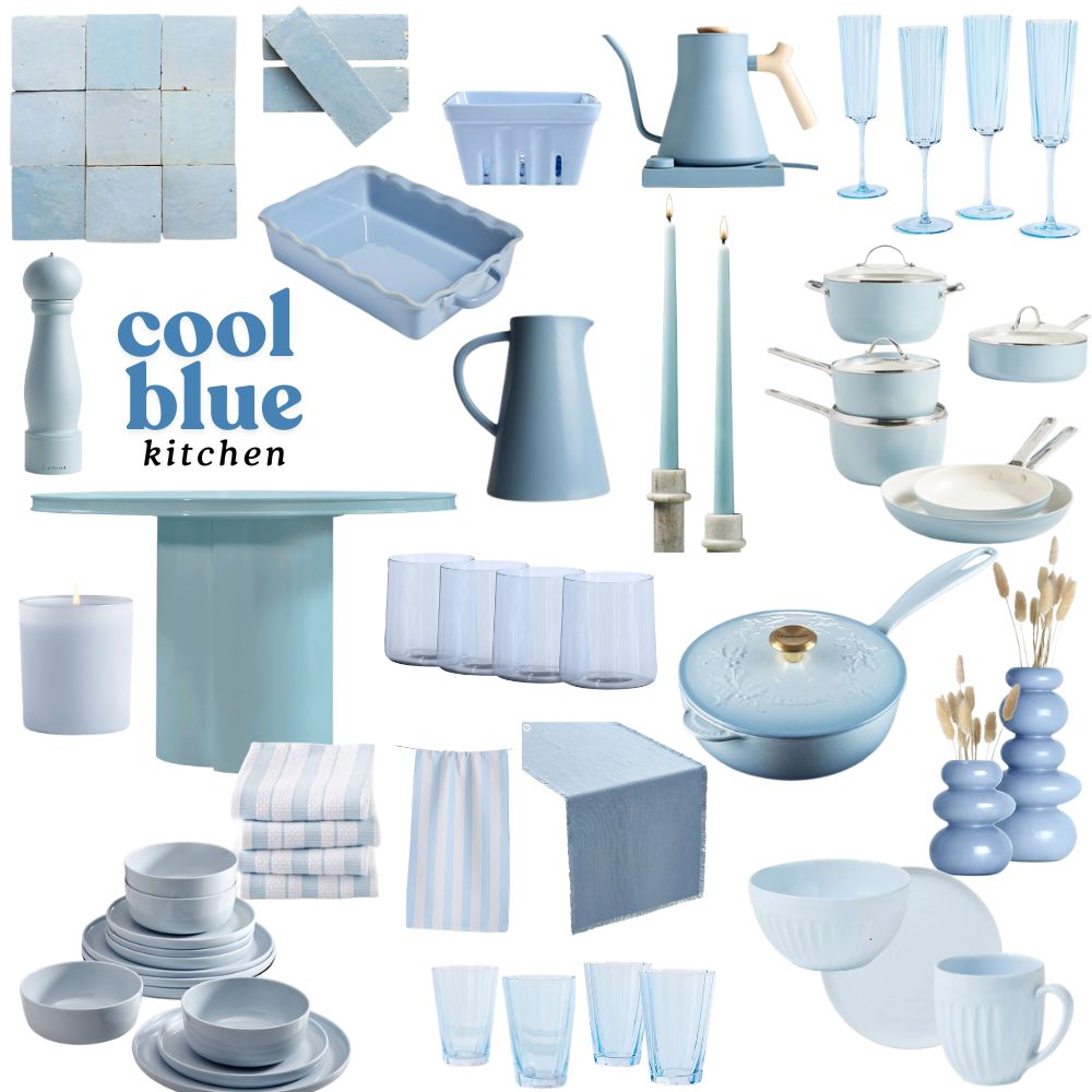 Cool Ice Glacial Blue Kitchen Accessories